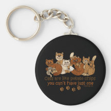 Cats are like potato chips key chains