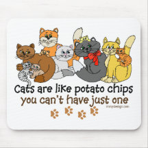 Cats are like potato chips mousemats