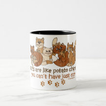 Cats are like potato chips mug