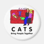 Cats Bring People Together Round Magnet