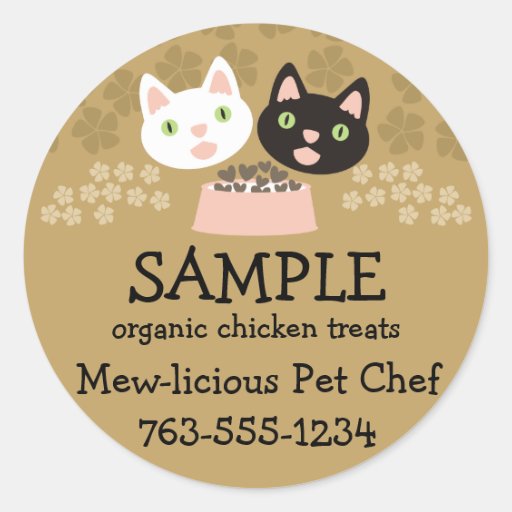 cats homemade pet food chef package stickers