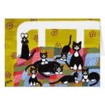 Cats in Bed Greeting Card