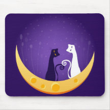 Cats on Moon Mousepad