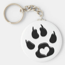 Cat's Paw Print Black Key Chain