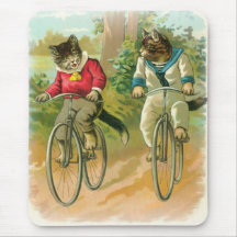 Cats Riding Bikes Mousepad