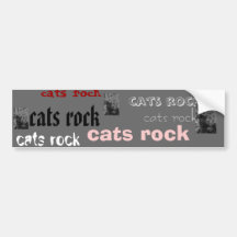 cats rock bumper sticker