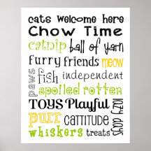 Cats Welcome Subway Art Poster