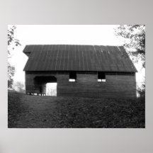 Caughron Barn, Cades Cove, b&w Print
