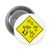 Caution Ghosts Button