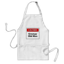 Caution Grumpy Old Man Aprons
