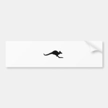 Caution Kangaroo Bumper Sticker