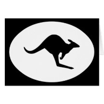 Caution Kangaroo Greeting Card