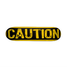 Caution Sign- Skateboard Yellow Black
