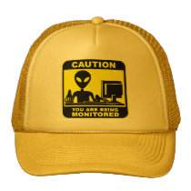 Caution! you are being monitored hats