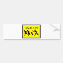 Caution Zombies Bumper Stickers