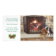 Cavalier Christmas Card Customized Photo Card
