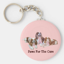 Cavalier King Charles Spaniel Breast Canc Keychain