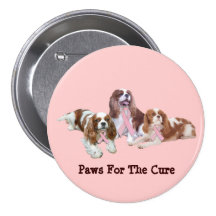 Cavalier King Charles Spaniel Breast Cancer Button