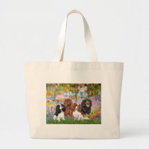 Cavaliers (4) - in Monet's Garden Tote Bags