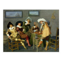 Cavaliers in a tavern postcards