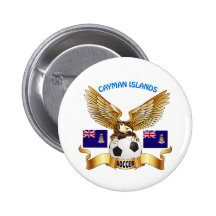 Cayman Islands Football Designs Pinback Button