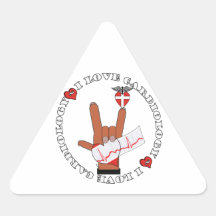 CCU - I LOVE CARDIOLOGY - ASL HAND SIGN STICKER