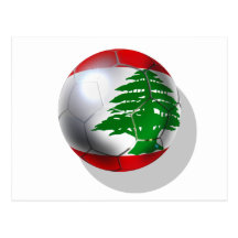 Cedars Lebanon soccer football team flag ball Postcards