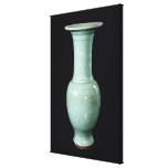 Celadon glazed vase, Yuan Dynasty Stretched Canvas Print