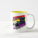 Celebrate Diversity Black and Fawn Pug Coffee Mug