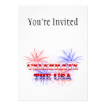 Celebrate The USA Red White Blue Fireworks Personalized Invite