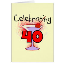 Celebrating 40 Tshirts and Gifts Greeting Cards