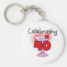 Celebrating 40 Tshirts and Gifts Key Chain