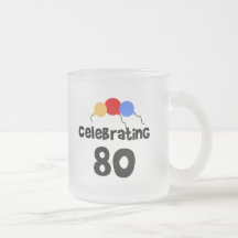 Celebrating 80 coffee mugs