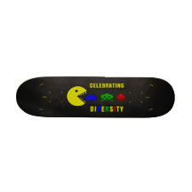 Celebrating Diversity - Retro Games style Skate Boards