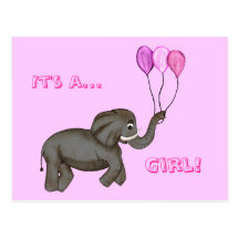 Celebration Elephant (Pink) Post Card