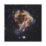 Celestial fireworks stretched canvas print
