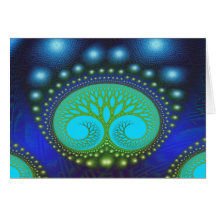 Celestial Forest Nature Pattern Abstract Art Greeting Cards