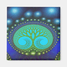 Celestial Forest Nature Pattern Abstract Art Magnets