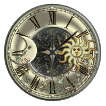 Celestial Sun And Moon Wall Clock