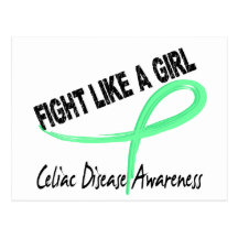 Celiac Disease Fight Like A Girl 7.3 Postcard