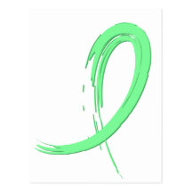 Celiac Disease Light Green Ribbon A4 Postcards