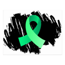 Celiac Disease Light Green Ribbon With Scribble Postcard