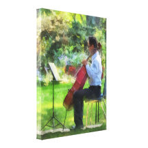 Cellist in the Garden Gallery Wrap Canvas