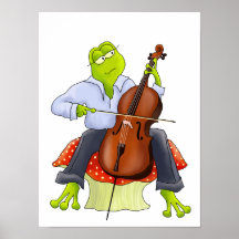 Cello Frog Art Print