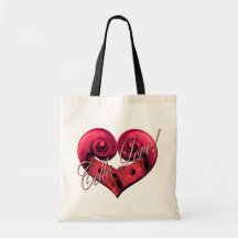 cello love Pink Tote Bags