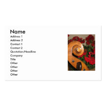 Cello Scroll Flowers business card
