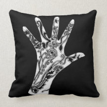 Celtic & Art Nouveau Mendhi Hands American MoJo Pi Throw Pillow