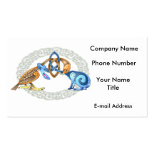 Celtic Bird and Rabbit w frame Business Card Templates