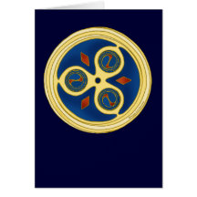 Celtic Card, Blue Spiral Discs