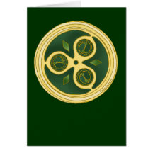 Celtic Card, Green Spiral Disc Design